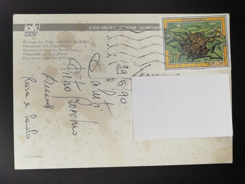 Cartolina francobolli isolato - cartolina,